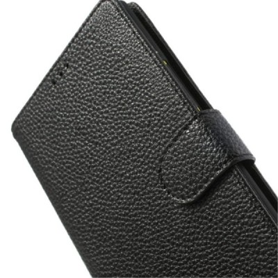 Odinis atverčiamas juodas Nokia Lumia 1520 dėklas (dėkliukas) - piniginė / Priedai.lt