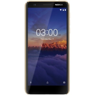 Nokia 3.1 (2018) Nillkin Frosted Shield zelta plastmasas apvalks + ekrāna aizsargplēve / Vacins.lv