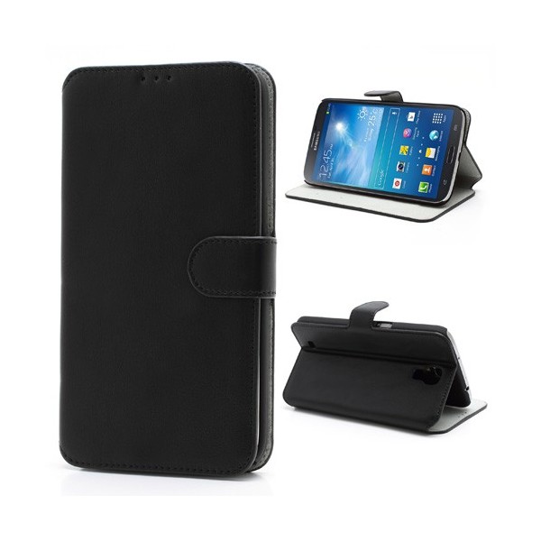 Atverčiamas, pastatomas dėklas, piniginė - juoda (Galaxy Mega 6.3)