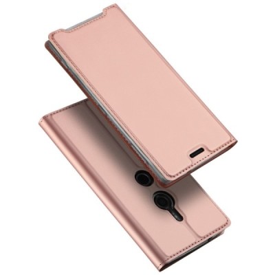 Sony Xperia XZ3 „Dux Ducis“ Skin sērijas rozs ādas atvērams maciņš / Vacins.lv