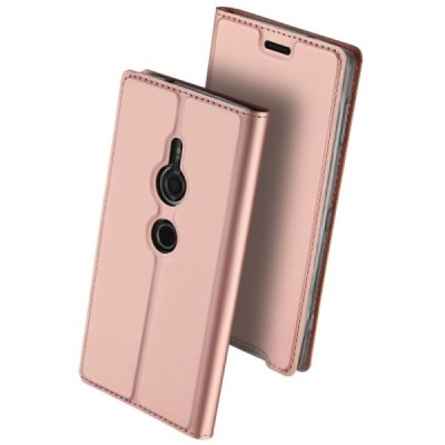 Sony Xperia XZ3 „Dux Ducis“ Skin sērijas rozs ādas atvērams maciņš / Vacins.lv