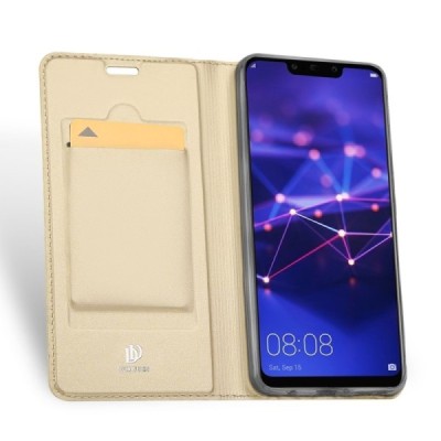 Huawei Mate 20 Lite „Dux Ducis“ Skin sērijas zelta ādas atvērams maciņš / Vacins.lv
