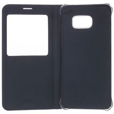 Samsung Galaxy S6 Edge+ (G928) atvēramais maciņš ar lodziņu - zils/ Vacins.lv