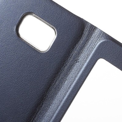 Samsung Galaxy S6 Edge+ (G928) atvēramais maciņš ar lodziņu - zils/ Vacins.lv