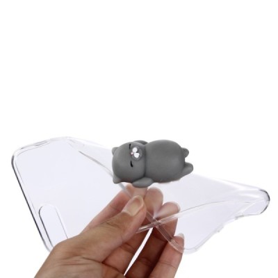 Apple iPhone 7 Plus (iPhone 8 Plus) „Squezy“ Grey Cat cieta silikona (TPU) dzidrs apvalks / vacins.lv