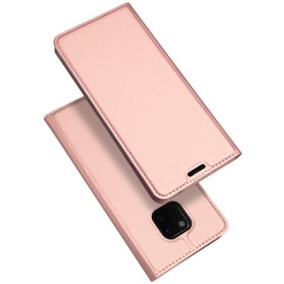 „Dux Ducis“ Skin serijos Huawei Mate 20 Pro rožinis odinis atverčiamas dėklas / Priedai.lt
