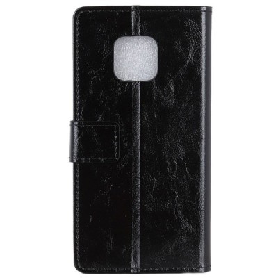 Huawei Mate 20 Pro atverčiamas juodas odinis dėklas - piniginė / Priedai.lt