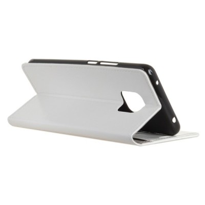 Huawei Mate 20 Pro atverčiamas baltas odinis dėklas - piniginė / Priedai.lt