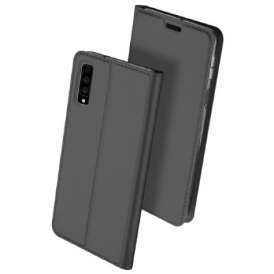 Samsung Galaxy A7 (2018) „Dux Ducis“ Skin sērijas melns ādas atvērams maciņš / Vacins.lv