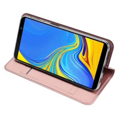 Samsung Galaxy A7 (2018) „Dux Ducis“ Skin sērijas rozs ādas atvērams maciņš / Vacins.lv
