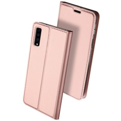 Samsung Galaxy A7 (2018) „Dux Ducis“ Skin sērijas rozs ādas atvērams maciņš / Vacins.lv