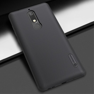 Nokia 5.1 (2018) Nillkin Frosted Shield melns plastmasas apvalks / vacins.lv
