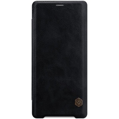 Greznais „Nillkin“ Qin sērijas ādas atvērams melns Sony Xperia XZ3 maciņš (maks) / Vacins.lv