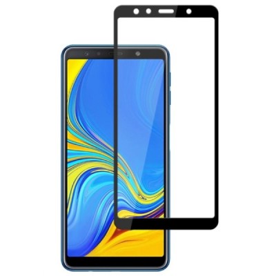 Samsung Galaxy A7 (2018) „Mofi“ 9H Tempered Glass sustiprintos apsaugos juodas pilnai dengiantis apsauginis ekrano stiklas 0,26