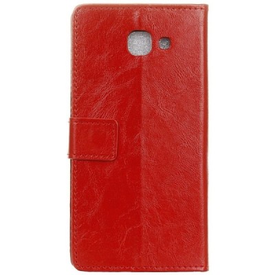 Samsung Galaxy J4+ atvēramais ādas sarkans maciņš (maks) / Vacins.lv