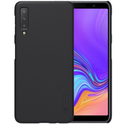 Samsung Galaxy A7 2018 Nillkin Frosted Shield juodas plastikinis dėklas / Priedai.lt
