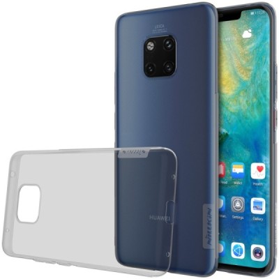 Huawei Mate 20 Pro Nillkin Nature plonas pilkas (permatomas) silikoninis TPU bespalvis dėklas / Priedai.lt