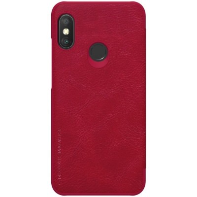 Greznais „Nillkin“ Qin sērijas ādas atvērams sarkans Xiaomi Redmi 6 Pro (Mi A2 Lite) maciņš / Vacins.lv