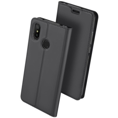 Xiaomi Redmi 6 Pro (Mi A2 Lite) „Dux Ducis“ Skin sērijas melns ādas atvērams maciņš / Vacins.lv