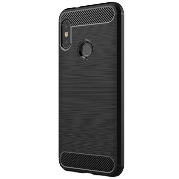 „Carbon“ kieto silikono (TPU) dėklas - juodas (Redmi 6 Pro)