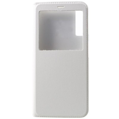 Samsung Galaxy A7 2018 atverčiamas baltas dėklas su langeliu / Priedai.lt