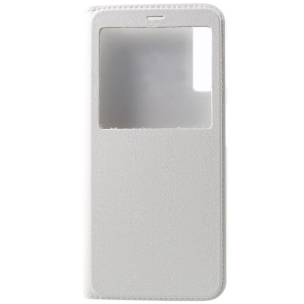 Atverčiamas dėklas su langeliu - baltas (Galaxy A7 2018)