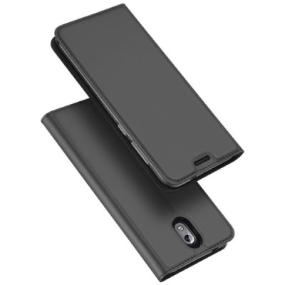 Nokia 3.1 (2018) „Dux Ducis“ Skin sērijas melns ādas atvērams maciņš / Vacins.lv