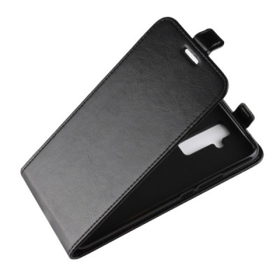 Huawei Mate 20 Lite klasikinis vertikaliai atverčiamas juodas odinis dėklas / Priedai.lt