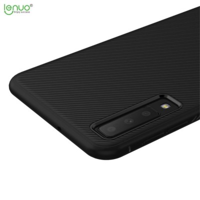 Samsung Galaxy A7 (2018) „Lenuo“ kieto silikono TPU juodas dėklas - nugarėlė / Priedai.lt