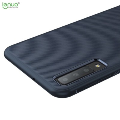 Samsung Galaxy A7 (2018) „Lenuo“ cieta silikona (TPU) zils apvalks / vacins.lv