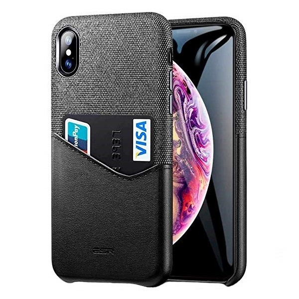 „ESR“ Metro ādas apvalks - melns / peleks (iPhone Xs Max)