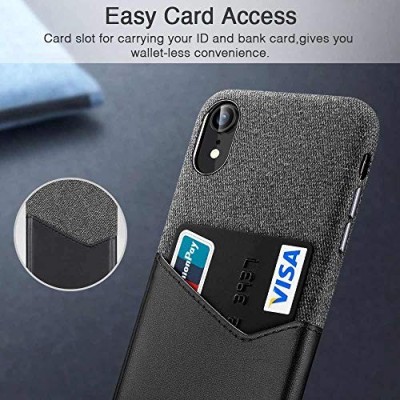 Apple iPhone Xr „ESR“ Metro melns, peleks ādas apvalks ar iebūvētu karšu turētāju / Vacins.lv