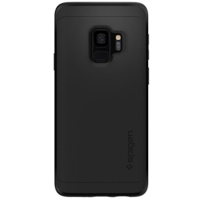 Samsung Galaxy S9 (G960) „Spigen“ Thin Fit 360 melns futrālis + ekrāna aizsargstikls / Vacins.lv