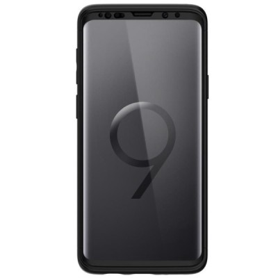 Samsung Galaxy S9 (G960) „Spigen“ Thin Fit 360 melns futrālis + ekrāna aizsargstikls / Vacins.lv