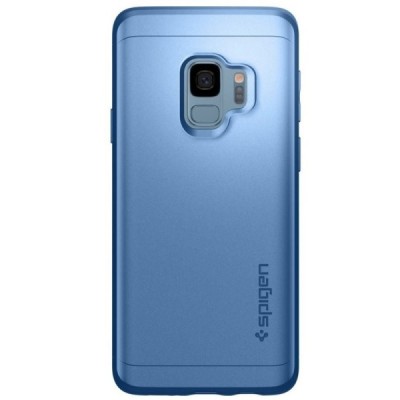 „Spigen“ Thin Fit 360 plastikinis Samsung Galaxy S9 (G960) mėlynas dėklas - nugarėlė + apsauginis ekrano stiklas / Priedai.lt