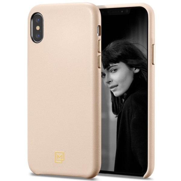 „Spigen“ La Manon Calin ādas apvalks - smilšains (iPhone X / Xs)