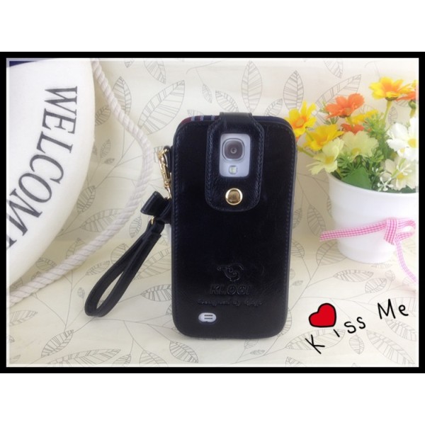 „Klogi” prabangus odinis dėklas - juodas (Galaxy S4)