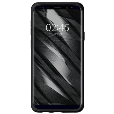 Samsung Galaxy S9+ (G965) „Spigen“ Liquid Air melns cieta silikona apvalks / vacins.lv