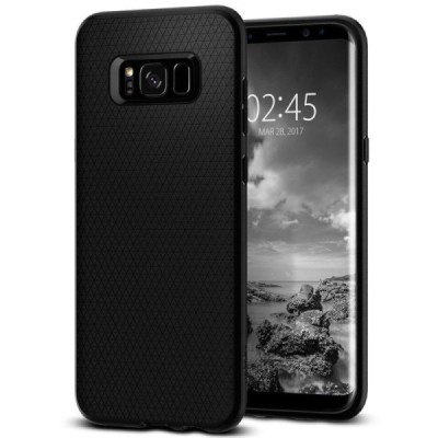„Spigen“ Liquid Air Samsung Galaxy S8+ (G955) juodas kieto silikono dėklas / Priedai.lt