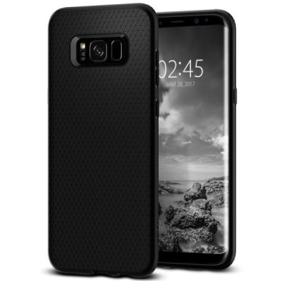 Samsung Galaxy S8 (G950) „Spigen“ Liquid Air melns cieta silikona apvalks / vacins.lv
