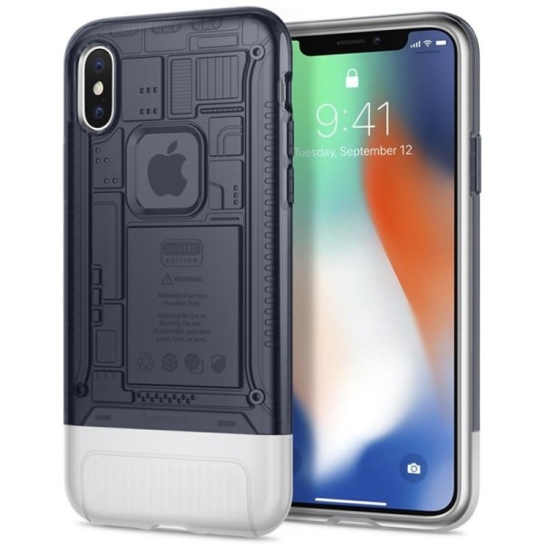 „Spigen“ Classic C1 pastiprinātas aizsardzības apvalks - pelēks (iPhone X / Xs)