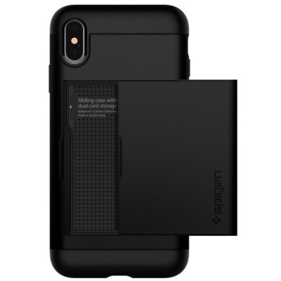 „Spigen“ Slim Armor CS Apple iPhone Xs Max juodas kieto silikono dėklas / Priedai.lt