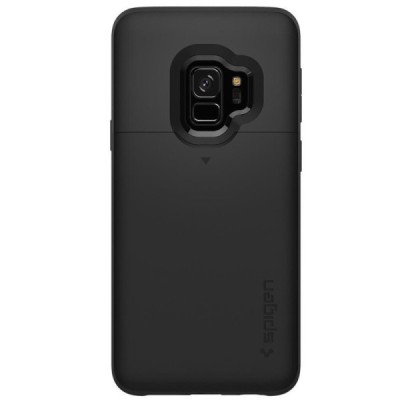 „Spigen“ Slim Armor CS Samsung Galaxy S9 (G960) juodas kieto silikono dėklas / Priedai.lt