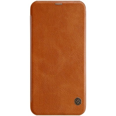 Greznais „Nillkin“ Qin sērijas ādas atvērams brūns Samsung Galaxy J6+ 2018 (J610) maciņš / Vacins.lv