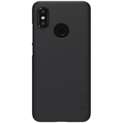 Xiaomi Mi 8 Nillkin Frosted Shield melns plastmasas apvalks / vacins.lv