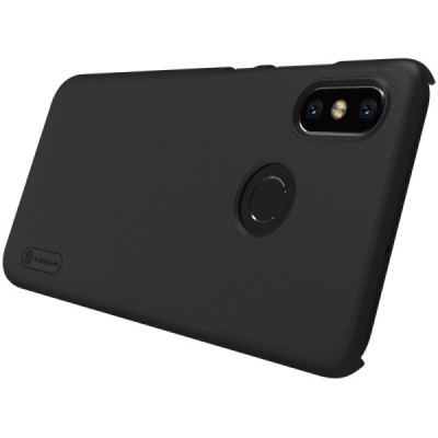 Xiaomi Mi 8 Nillkin Frosted Shield melns plastmasas apvalks / vacins.lv