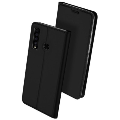 „Dux Ducis“ Skin serijos Samsung Galaxy A9 2018 (A9 Star Pro) juodas odinis atverčiamas dėklas / Priedai.lt