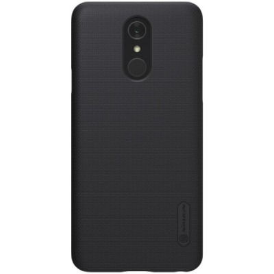 LG Q7 Nillkin Frosted Shield melns plastmasas futrālis / Vacins.lv