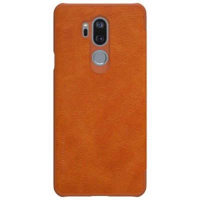 Greznais „Nillkin“ Qin sērijas ādas atvērams brūns LG G7 ThinQ maciņš / Vacins.lv