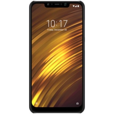 Xiaomi Pocophone F1 Nillkin Frosted Shield melns plastmasas apvalks / vacins.lv